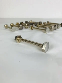 12 porte-couteaux art déco en métal argenté