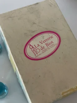 6 porte-couteaux bleus verrerie de Biot