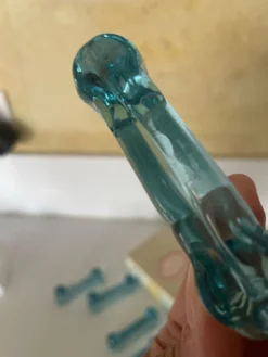 6 porte-couteaux bleus verrerie de Biot