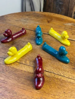 Porte-couteaux caniche en céramique