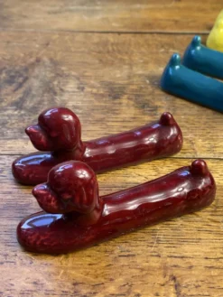 Porte-couteaux caniche en céramique
