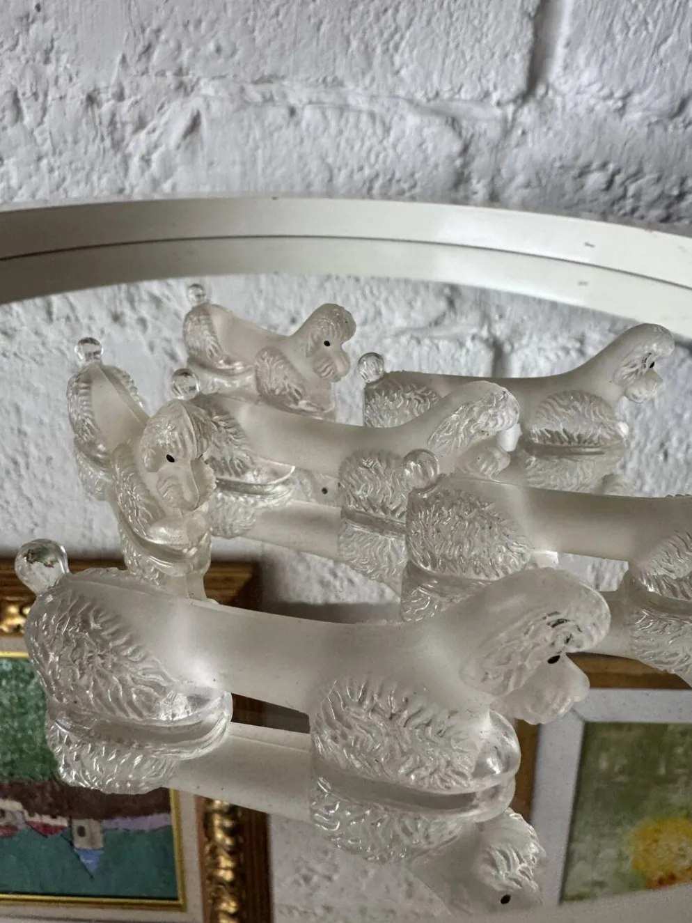 Porte couteaux caniche verre Art Déco
