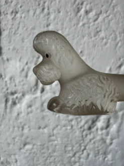 Porte couteaux caniche verre Art Déco