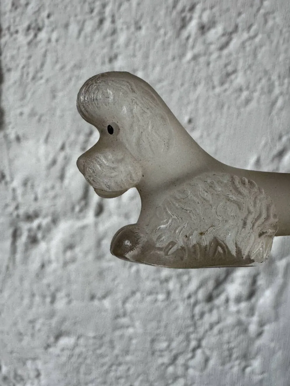 Porte couteaux caniche verre Art Déco