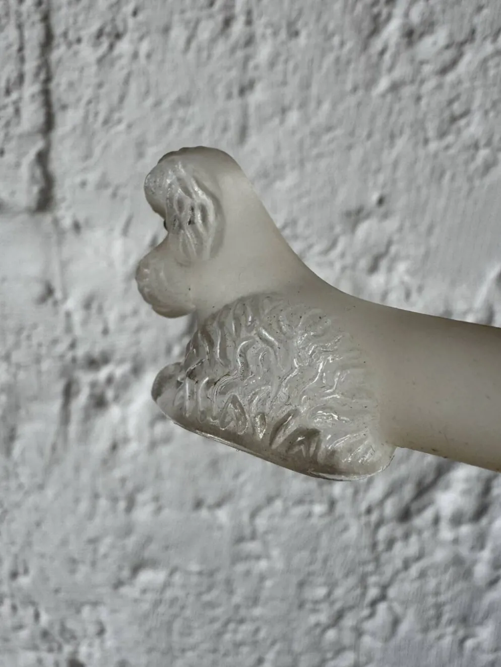 Porte couteaux caniche verre Art Déco