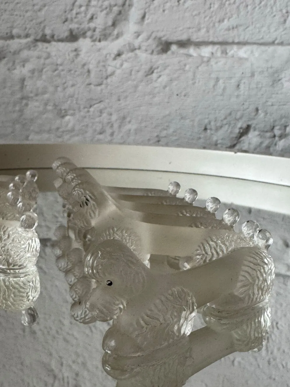 Porte couteaux caniche verre Art Déco