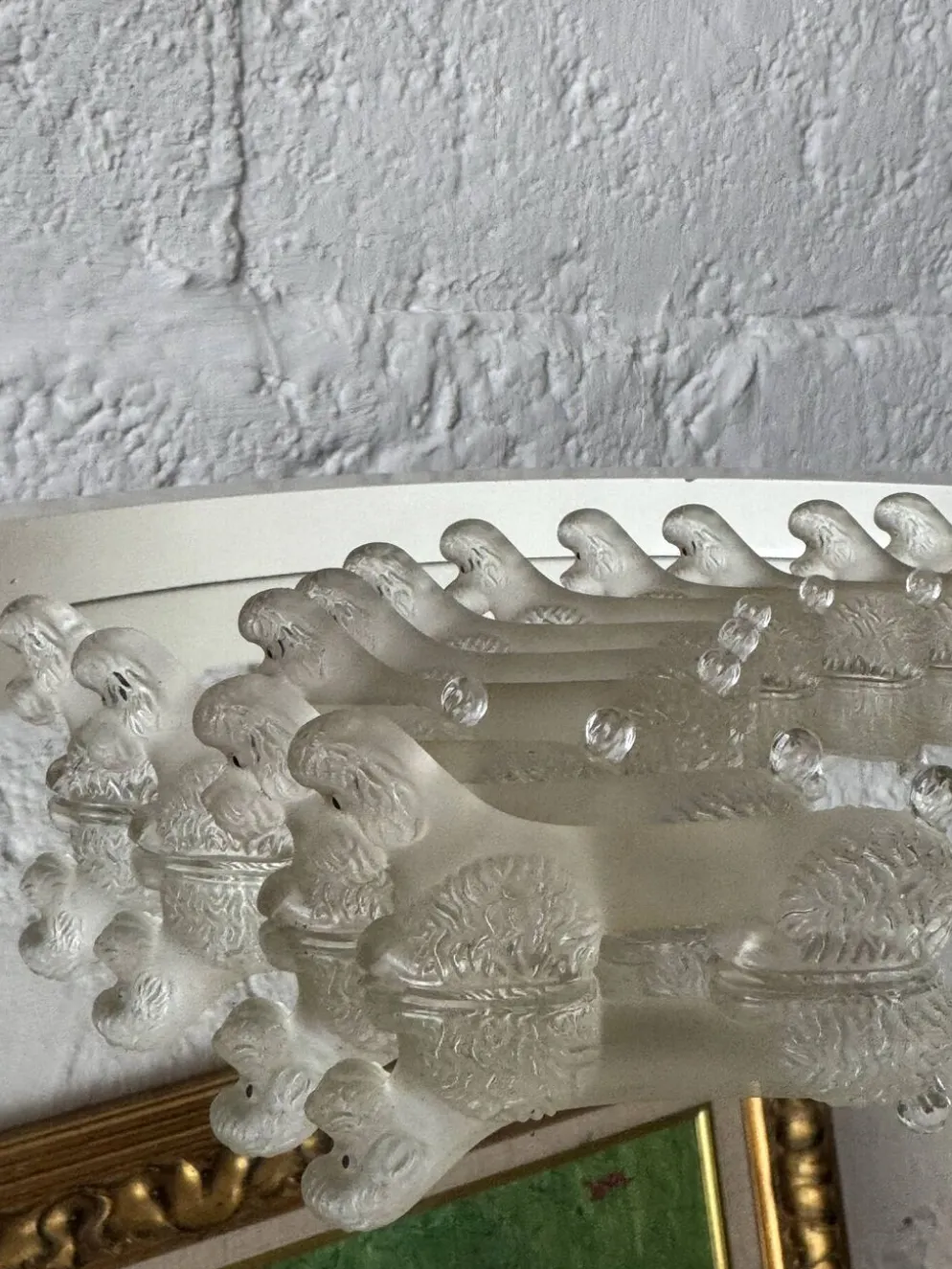 Porte couteaux caniche verre Art Déco