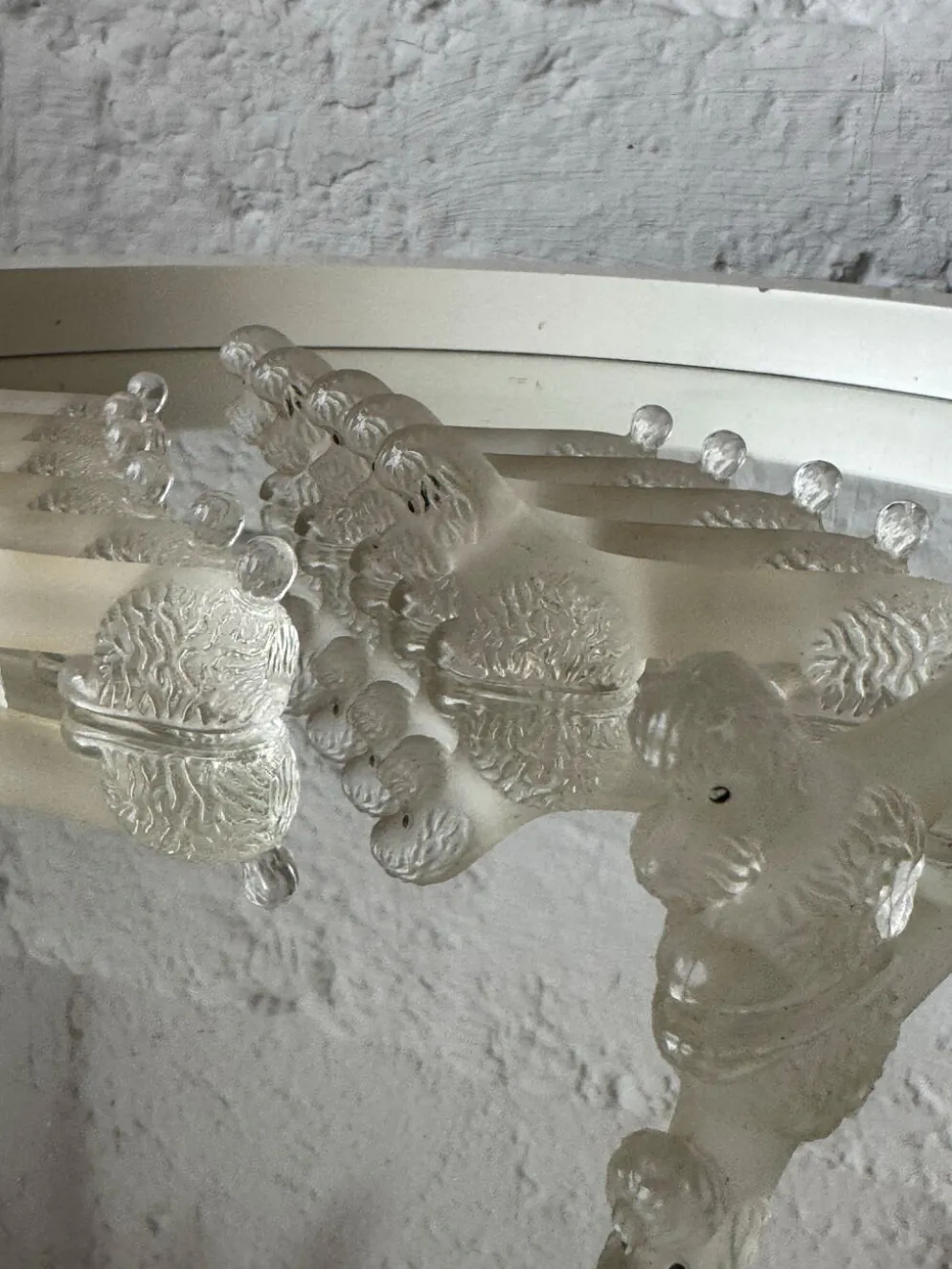 Porte couteaux caniche verre Art Déco