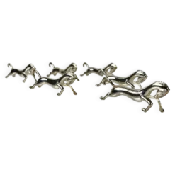 6 porte-couteaux chevaux ancien en métal argenté