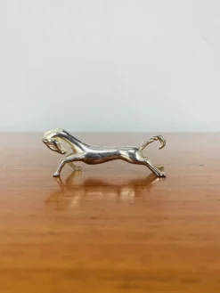 6 porte-couteaux chevaux en métal argenté vintage