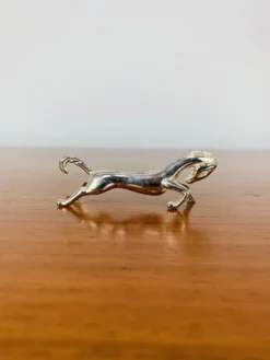 6 porte-couteaux chevaux en métal argenté vintage