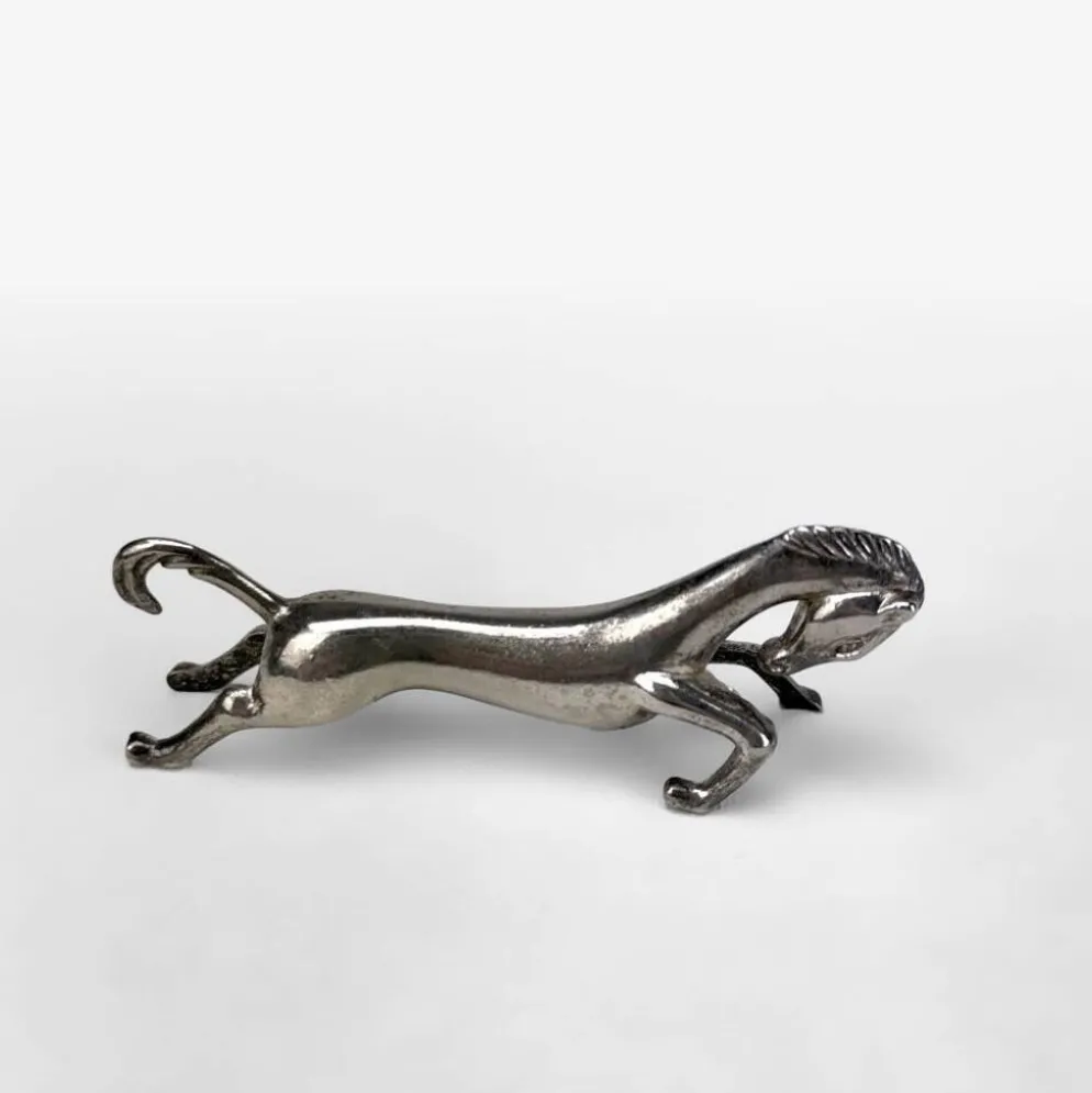 Porte-couteaux chevaux métal argenté vintage
