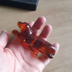 Porte couteaux chiens en verre moulé
