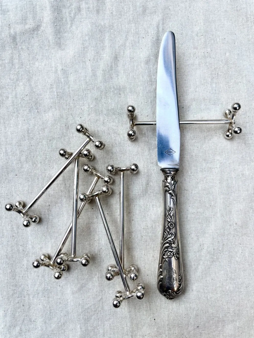 6 porte-couteaux Christofle en métal argenté