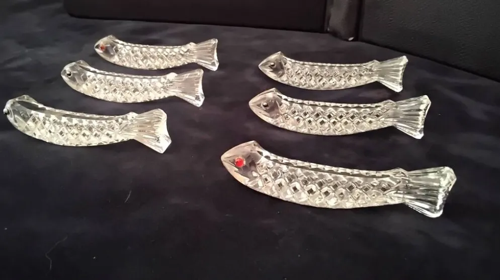 6 Porte couteaux cristal zoomorphes