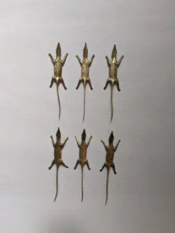 Porte-couteaux crocodile en bronze, artisanat d'art africain