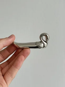 5 porte-couteaux cygne en métal argenté