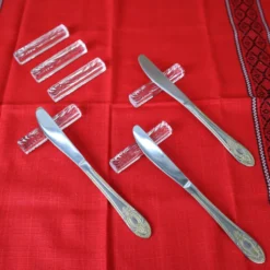 6 porte-couteaux de la cristalleries de vannes le chatel - france 1765
