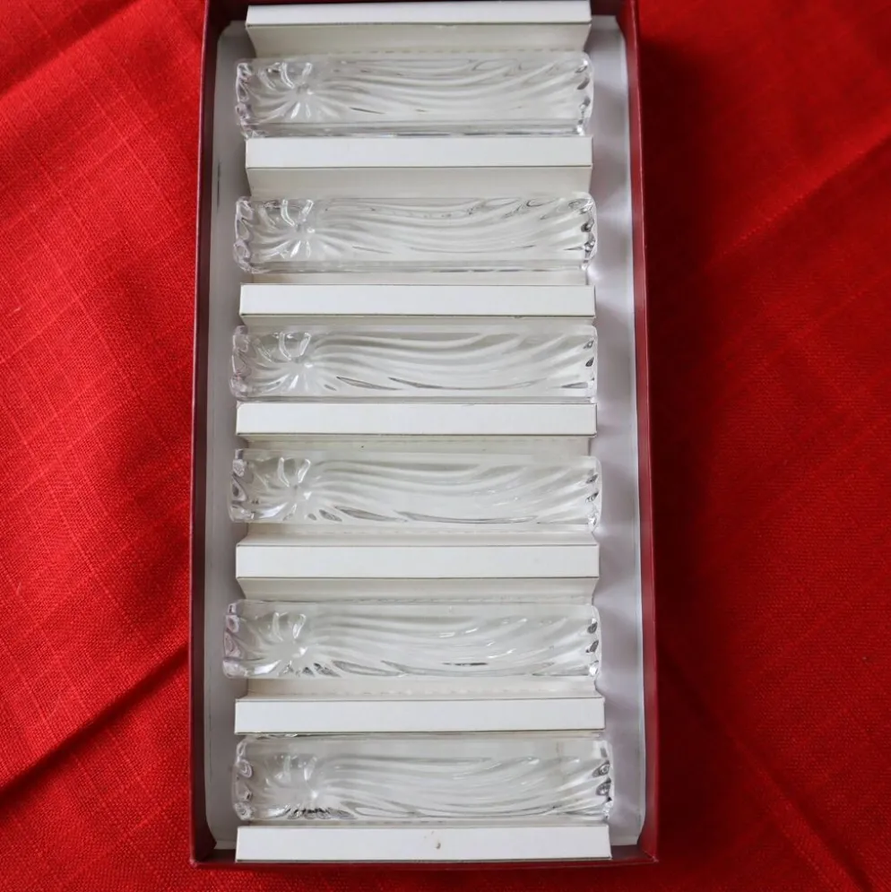 6 porte-couteaux de la cristalleries de vannes le chatel - france 1765