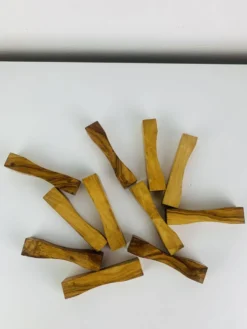 11 porte couteaux en bois d'olivier vintage