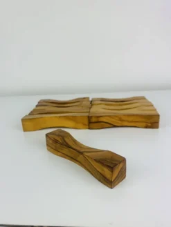 11 porte couteaux en bois d'olivier vintage