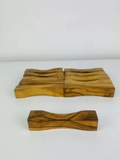 11 porte couteaux en bois d'olivier vintage