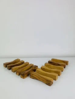 11 porte couteaux en bois d'olivier vintage