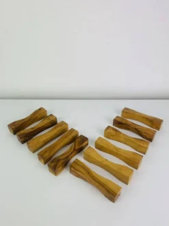 11 porte couteaux en bois d'olivier vintage