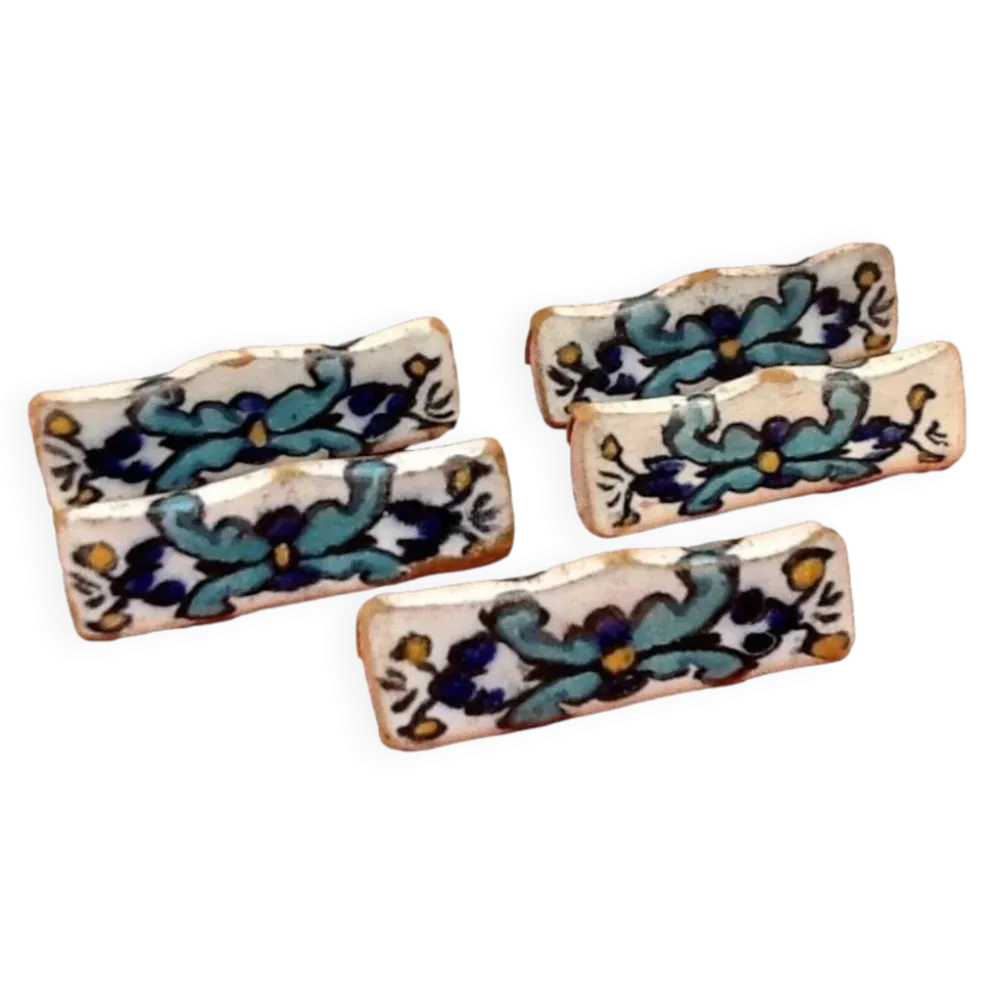 5 porte-couteaux en céramique tunisienne Nabeul, années 1920-1940