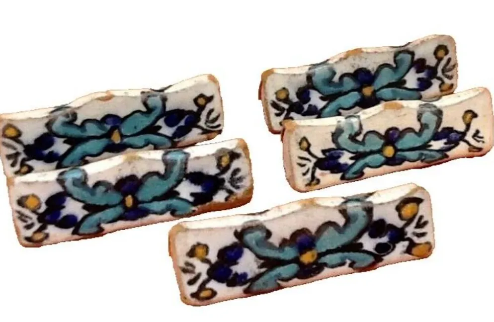 5 porte-couteaux en céramique tunisienne Nabeul, années 1920-1940