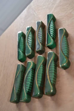 Porte-couteaux en céramique verte
