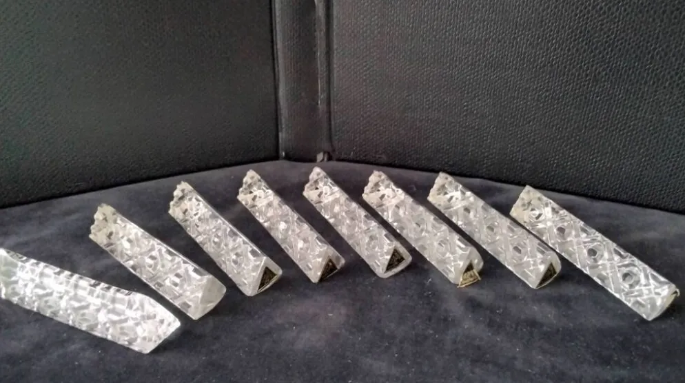 8 Porte couteaux en cristal au Plomb