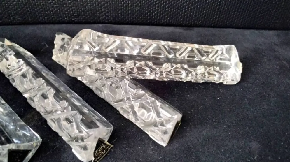 8 Porte couteaux en cristal au Plomb