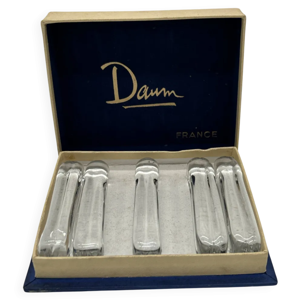 5 porte-couteaux en cristal de daum