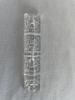 Porte-couteaux en cristal, Motif floral en relief, Art de la table vintage
