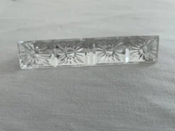 Porte-couteaux en cristal, Motif floral en relief, Art de la table vintage