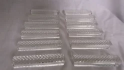 12 porte couteaux en cristal pointe de diamant dans leur boite, Hongrie