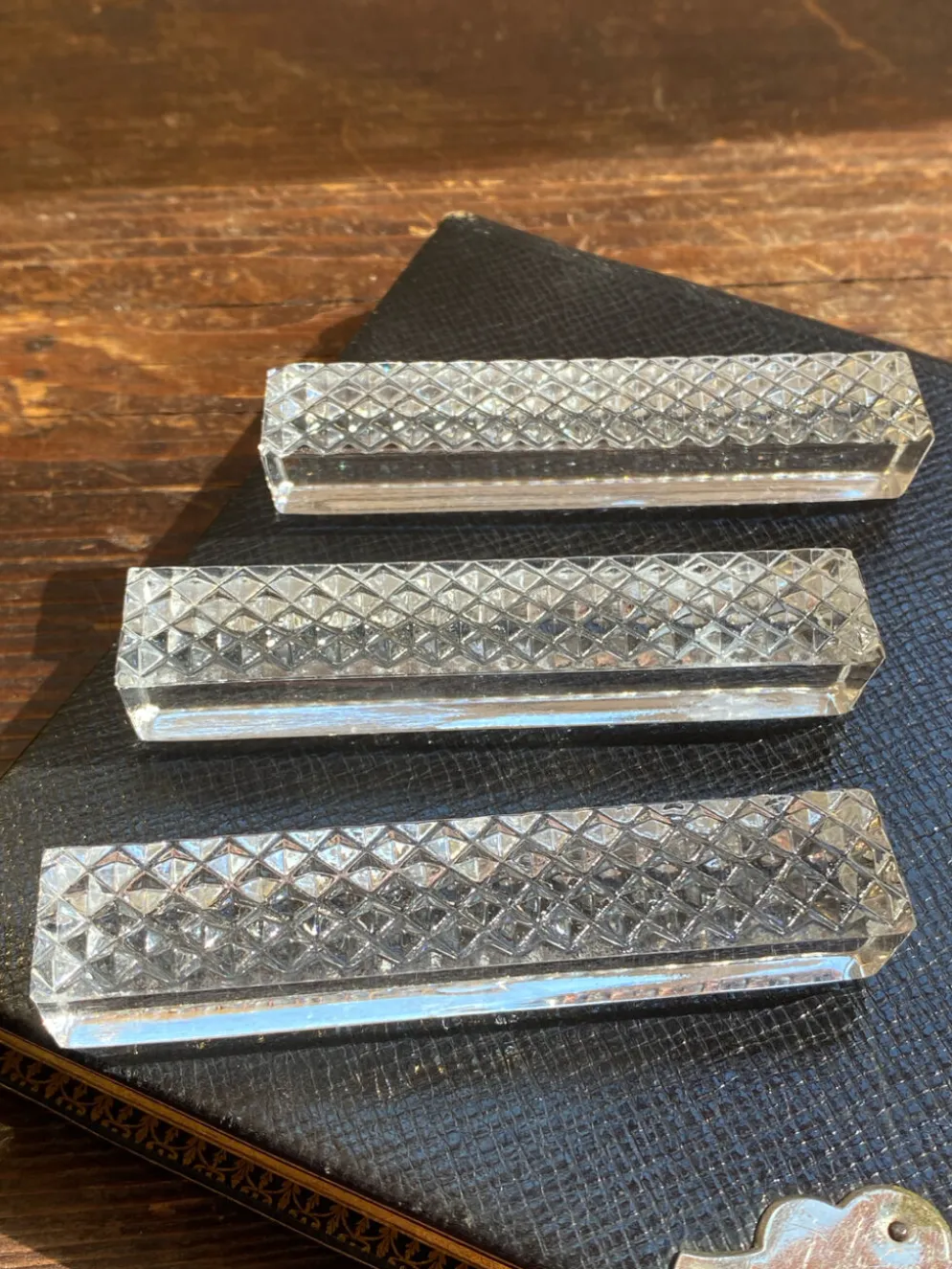 Porte-couteaux en cristal, pointe de diamant