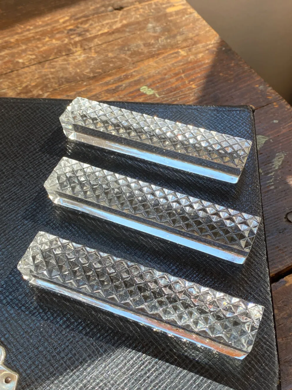 Porte-couteaux en cristal, pointe de diamant