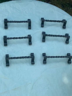 6 porte couteaux en fer forgé noir vintage