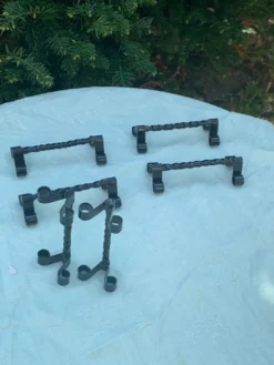 6 porte couteaux en fer forgé noir vintage