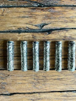 6 porte-couteaux en métal argent SILEA vintage