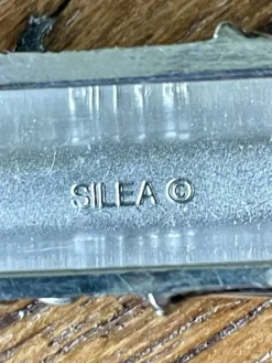 6 porte-couteaux en métal argent SILEA vintage