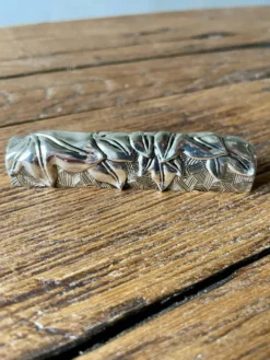 6 porte-couteaux en métal argent SILEA vintage