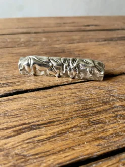 6 porte-couteaux en métal argent SILEA vintage