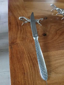 6 porte couteaux en métal argenté