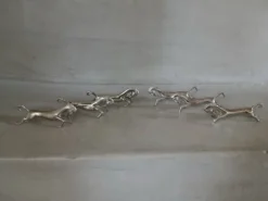 6 porte couteaux en métal argenté