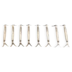 8 porte-couteaux en métal argenté, décor de palmettes, WMF 1880