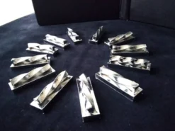 12 Porte couteaux en métal couleur argent