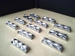 12 Porte couteaux en métal couleur argent